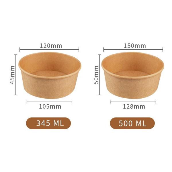 1100ml 165*144*65cm Brown Kraft Paper Disposable Lunch Box For Salad Food Container
