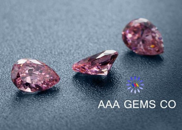 Pink Pear Cut Classic Moissanite , Colored Moissanite Loose Stones