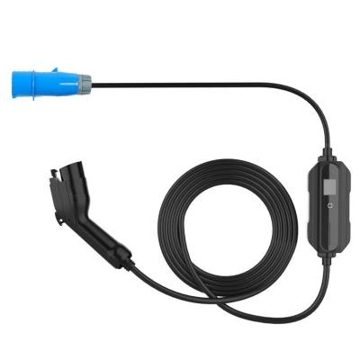 32A 1 fase 7,4 quilowatts do tipo portátil do carregador de EV - 1 com painel LCD