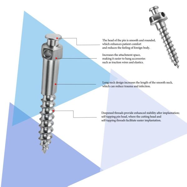 New Titanium Orthodontic Micro Implant Button Head with Hole for Dental Anchorage