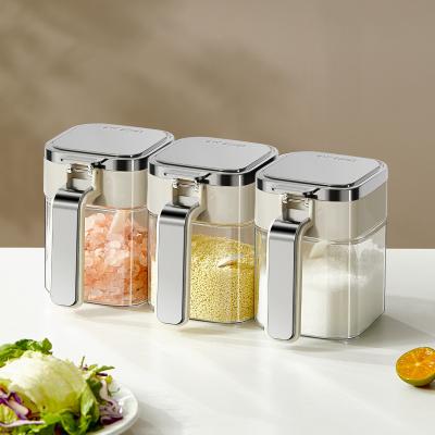 2024 Nova Chegada Cozinha Condimento Container de Armazenamento Chá Café Açúcar Sal Vidro Garrafas de Especiarias Com Coberturas de Aço Inoxidável
