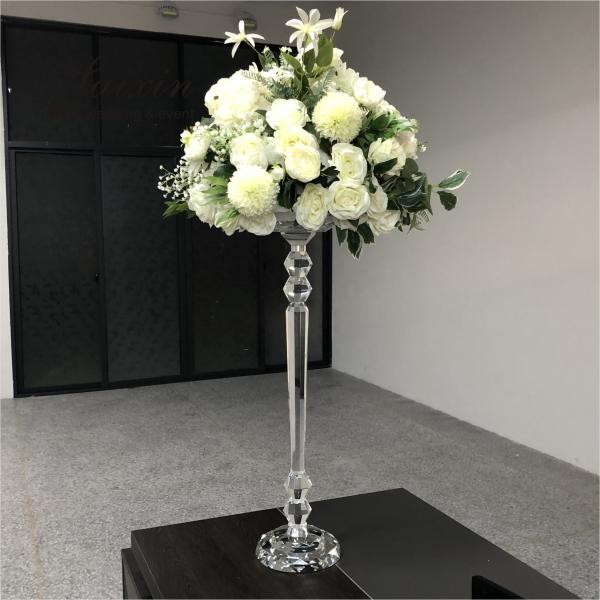 Небольшая кристаллическая ваза с цветами для свадебных центров 90 см