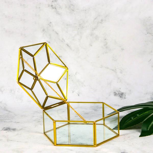 Glass lipstick Cosmetic storage box Clear glass jewelry storage box window display Skincare dustproof storage box