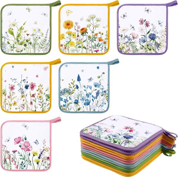 Custom Colorful Sublimation Blank Printable Polyester Pot Holder Waterproof Heat Resistant Dishwasher Safe