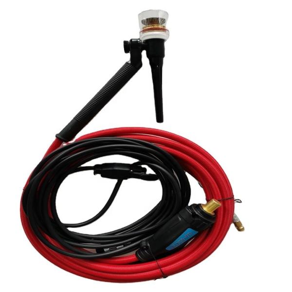 Upper WT-17 10-25EU Gas Argon Tig Torch Air-cooled Welding Gun for Metal Welding Black Red