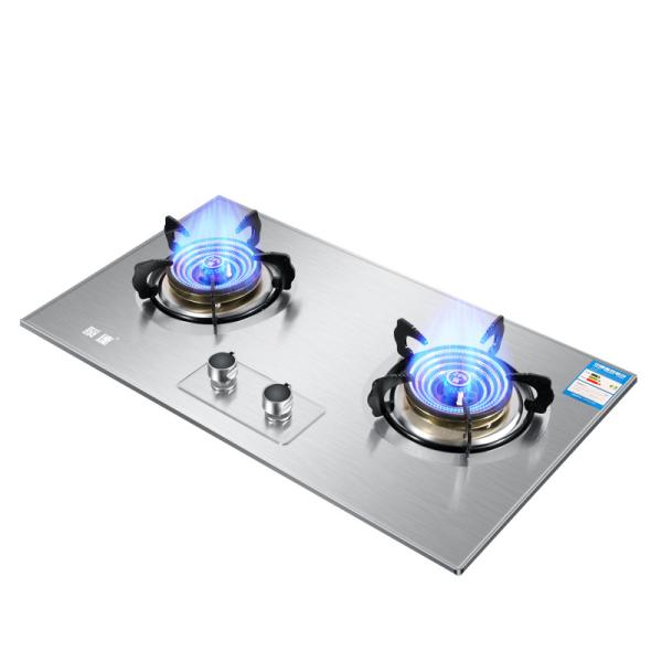 Modern Design 2 Burner Gas Stove with Electronic Ignition and Tempered Glass Cooktop