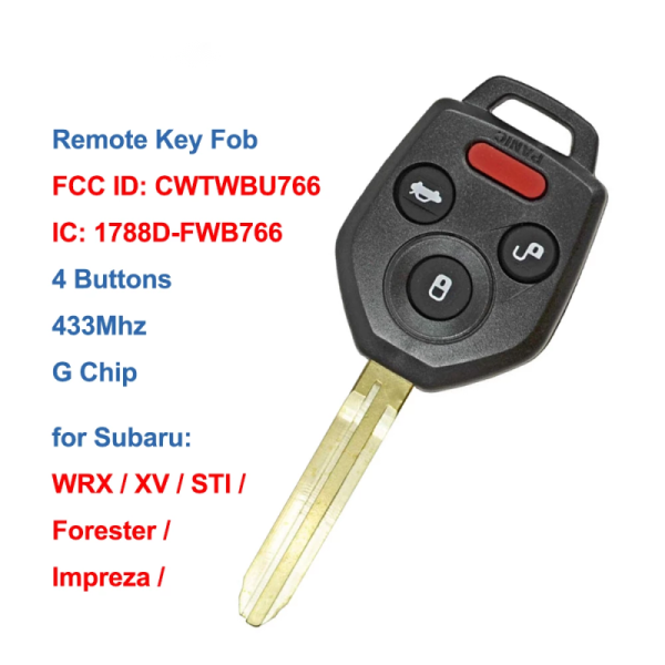 4 Buttons 433Mhz G Chip Smart Car Remote Key For Subaru Impreza 2012-2018CWTWBU766