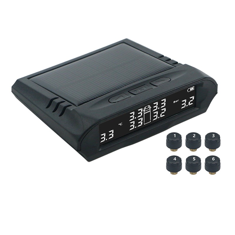 JYS S6-HC 12V 1Y Warranty Solar Wireless External TPMS for Large Trucks with 6 Tire Detection 3-4 in