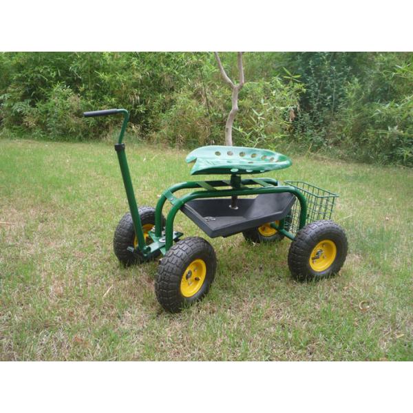 OEM TC4501E Garden Seat Cart Pu Wheels Garden Cart With Seat