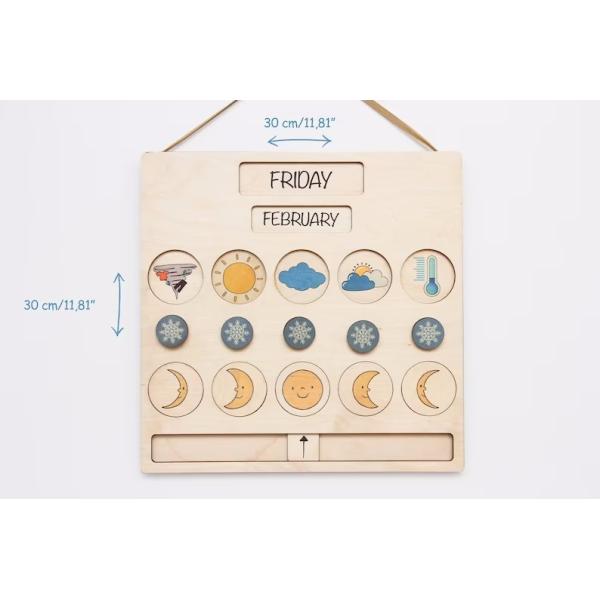 Weather Wooden Calendar Waldorf Learning  Homeschooling Daily Calendar Chart