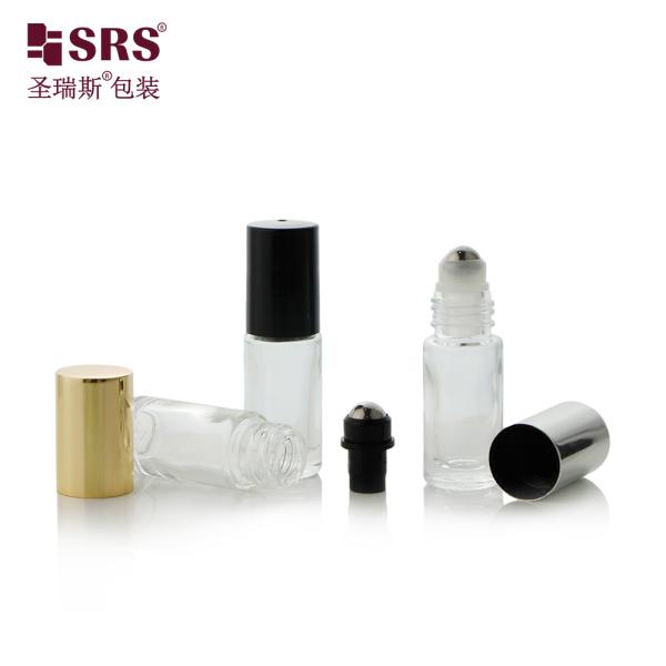 SRS Packaging 5ml Customized Molded Glass Roll on Bottle for Perfume Essential Oil