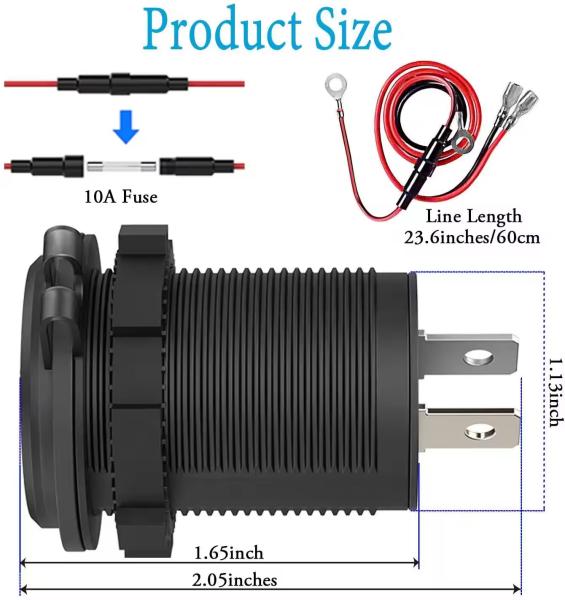 Prise de courant de voiture à double port USB tactile intelligent