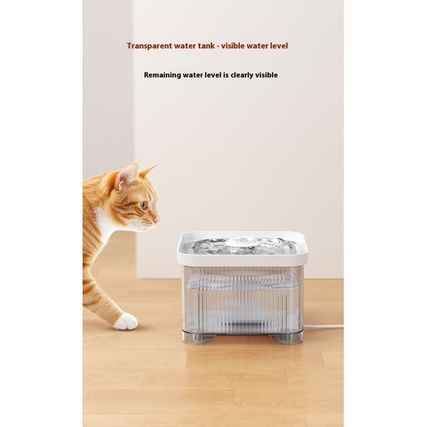 Modern Eco-Friendly Wireless Intelligent Automatic Cat Dog Water Dispenser Solid Pattern Battery Powered Plastic Charge Filter