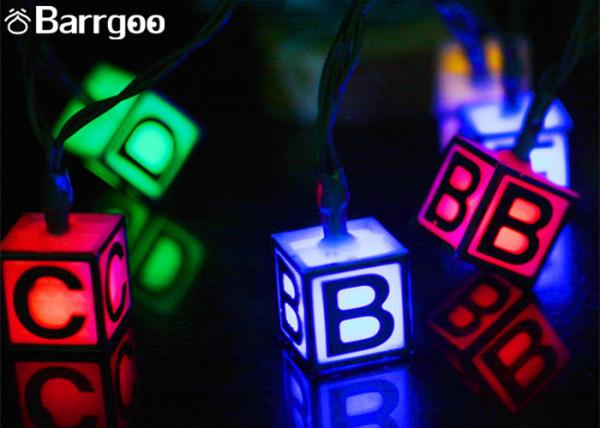 Creative Letter Solar Powered Outdoor Christmas String Lights Waterproof Plastic Material