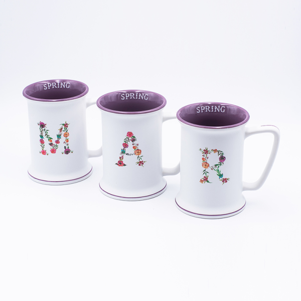 Decal Fired Spring Two Tone Coffee Mug Bulk Dia10*10cm 13.2cmh 550ml For