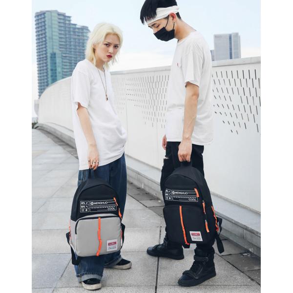 summer new Korean style letter printed backpack casual fashion contrast men's and women's outdoor backpacks