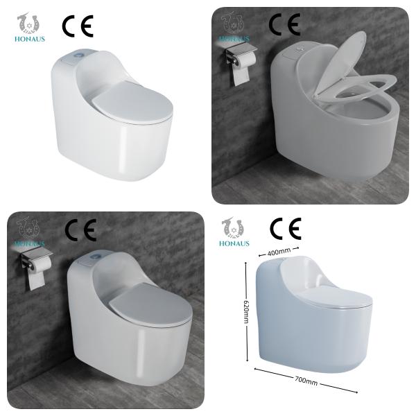 Bathroom Soft Close Modern One Piece Toilet Bowl Customizable