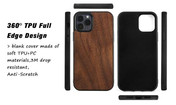 Couverture de téléphone en bois de bambou naturel à l'épreuve des chocs pour iPhone