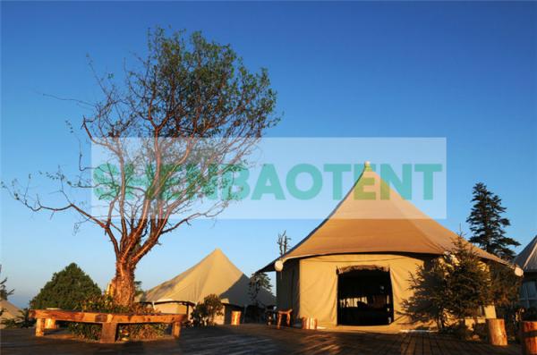 Modern Travel Longing Luxury Camping Tent 30 Square Meter Hotels White grey yellow