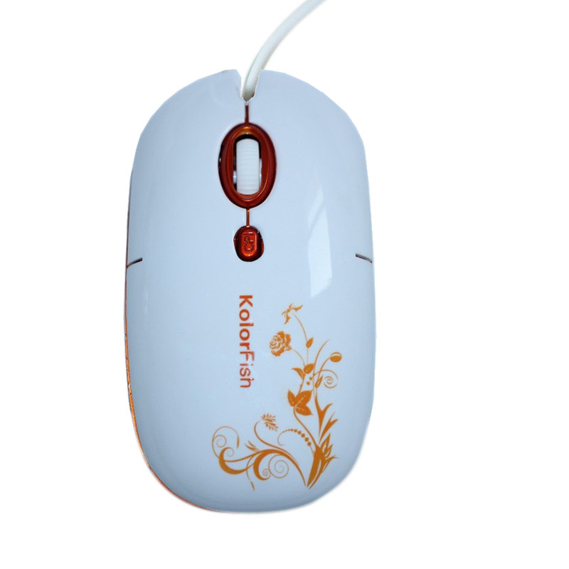 Computer Wired Mouse Fashion Apple Design 4Keys With DPI Speed Change / KolorFish
