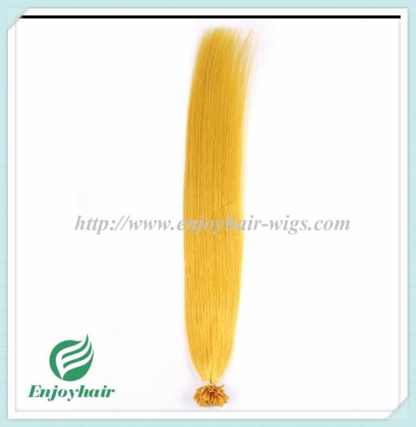 Nail U-Tip Hair 10-28 100s/pack yellow#colorStraight Human Hair malaysian hair extension