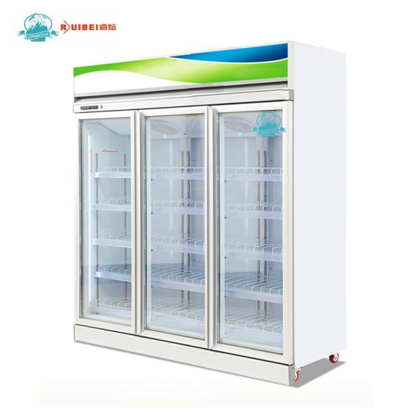Commercial Frozen Food Upright Display Glass 3 Doors Freezer