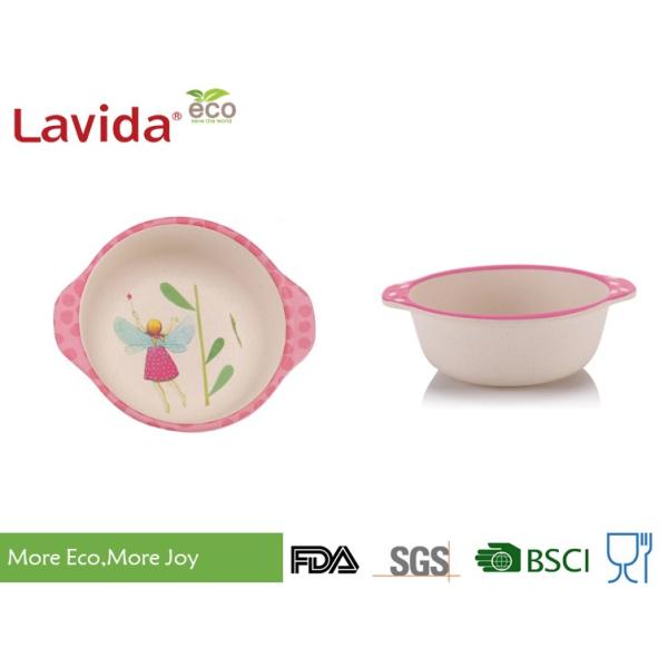 Eco - Friendly Bamboo Childrens Dinner Set , Natrural Bamboo Kids Set For BBQ Picnic