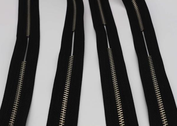 Custom Normal Teeth Long Chain Zipper In Roll Black Polyester Tape For Pants