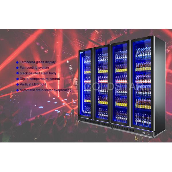 Commercial Vertical Beer Bottle Display Cooler With 4 Glass Door