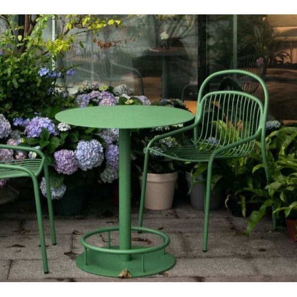 Round Outdoor Chair And Table Patio Cafe Metal Outdoor Bistro Table Weather Resistant