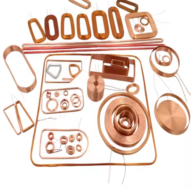 Custom Flat Air Core Inductor Coil Precision Wound with Enameled Copper Wire for Electronic Components