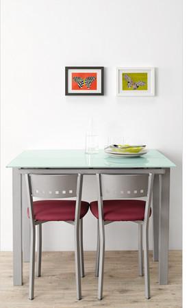 Fashionable Glass Top Dining Table 1200mm Length With Euro Style