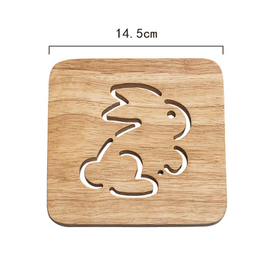 Square Round Tree Trivets Holder Luxury Design Style Wooden Heat Resistant Pads