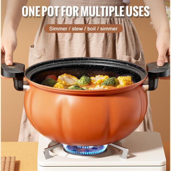 28CM Large Capacity Iron Kitchen Pressure Cooker Maifan Stone Non Stick Coating