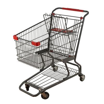 Carro de compras na mercearia americano clássico do trole 150L da compra do metal do armazém