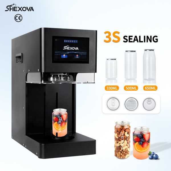 Stainless Steel Can Sealing Machine Fully Automatic For Plastic Beverage Can