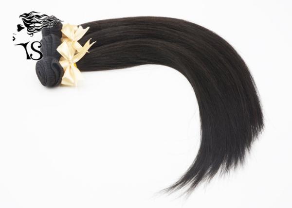 8A Grade Weft Hair Extensions , Natural Virgin Peruvian Straight Hair Extensions