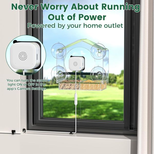 Window Bird Feeder with Camera, Wild Bird Feeders for Outdoors