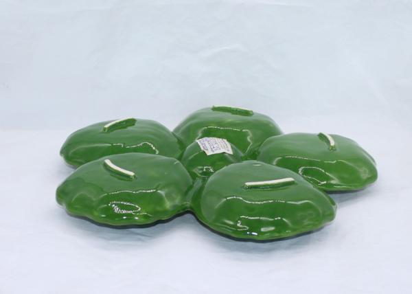 Ceramic 5 Part  Snacks Plates Dolomite Cabbage Leaf Design Green Candy Decoration Plates
