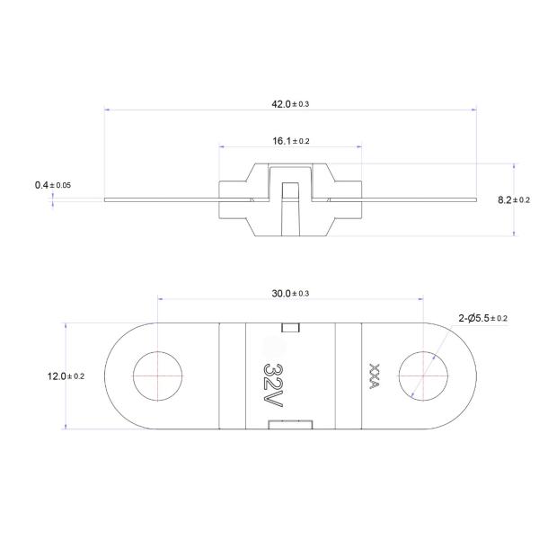 AFD Seris Bolt-in Bolt Type Automotive Automobile Stud Mount ANS Midi Fuse 30 Amp