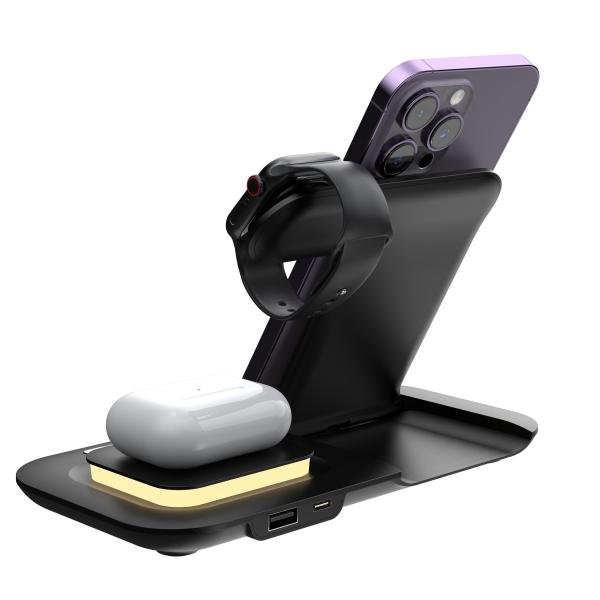 LED ABS Magnetic  5 In 1 Wireless Charger Night Light Function Apple Use