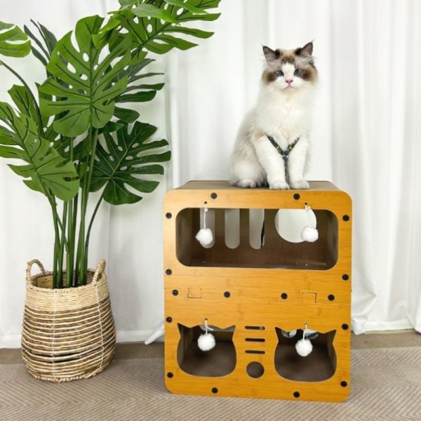 Wholesale Classic Modern Cat Interactive Scratcher Nest Playful Corrugated Paper Carton Packaged Cat Scratch Board Cat Toy