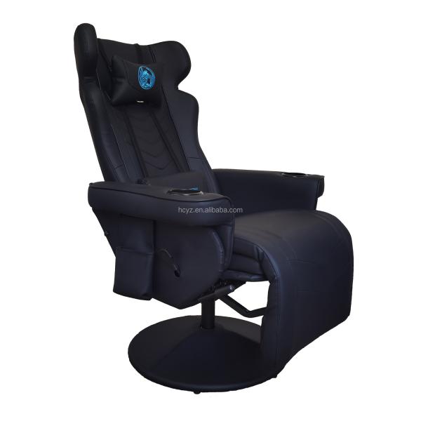 Black Racing Style PU Leather Office Gaming Sofa With Footrest 50*80*110cm for Gaming Room