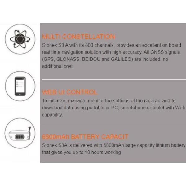 Основание наклона GPS IMU каналов бренда 800 IP67 Stonex и вездеход RTK GNSS Stonex S850A/S3A
