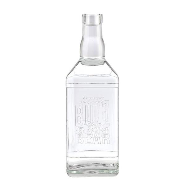 Clear Customized Twist Pattern Liquor Spirit Wine Brandy Bourbon Tequila Glass Bottle