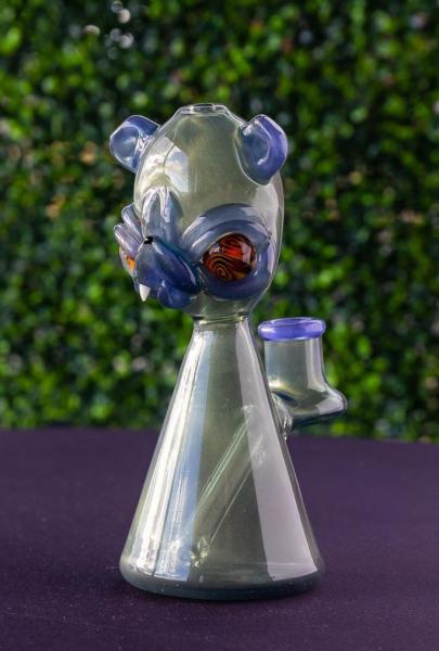 8 Inch Blue Borosilicate Glass Bongs Hookah Water Pipe Bubbler With 14mm Male Bowl