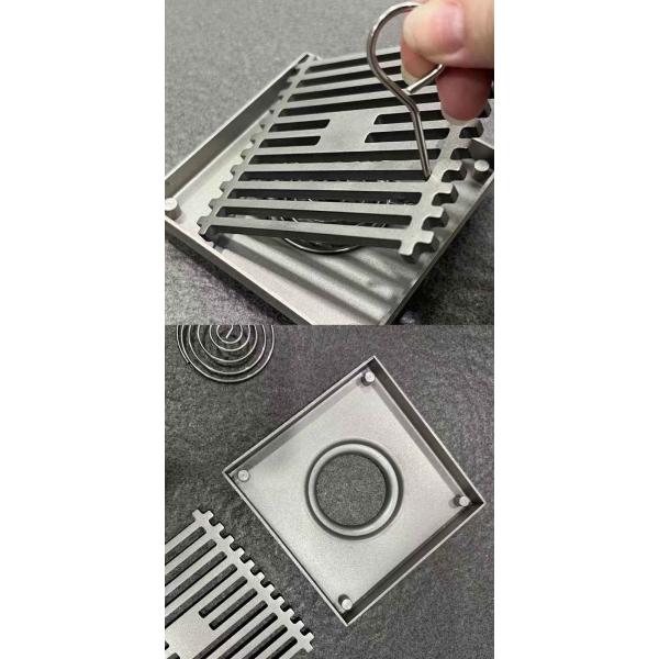 4 Inch Bathroom Floor Drain Stainless Steel With Matte Black Matte Grey Color