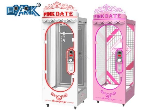 Plastic Coin Operated Vending Machine Pink Date Cut Prize Kids Game Machine