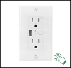 15A USB Wall Outlet with 5.0A Fast Charging, Tamper Resistant Design and IntelliChip Technology