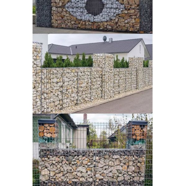 Gabion Mesh Wire Wall Panel, Galvanized Steel Gabion Wall With Covers, Garden Stone Wire Basket Fencing Gabion Mesh Wire Wall with Covers Galvanized Steel Garden Stone Wire Basket Fencing Patio